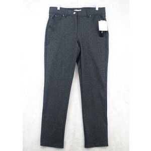 89th + Madison Womens Pants 12 Comfort Waist Pull On Stretch Scratch Print NWT